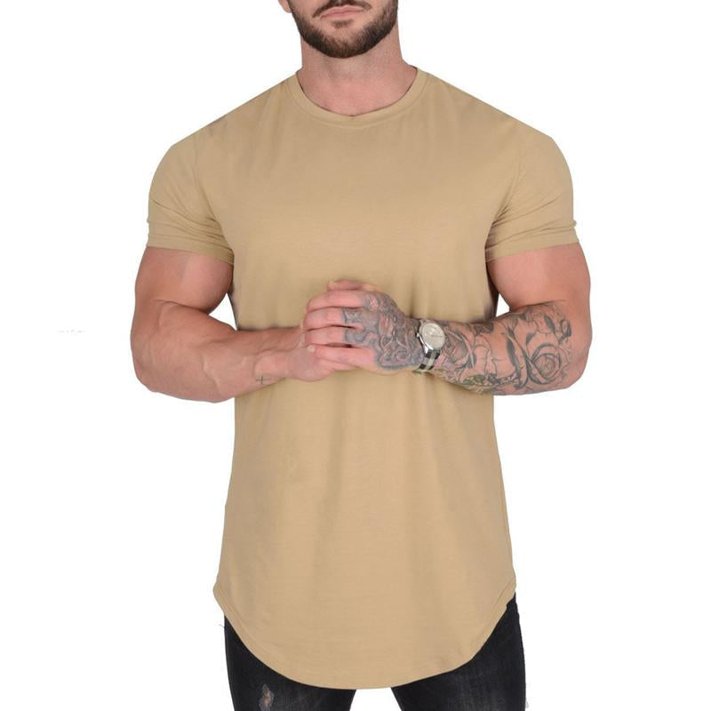 Men's Solid Color Loose Round Neck Short Sleeve T-Shirt