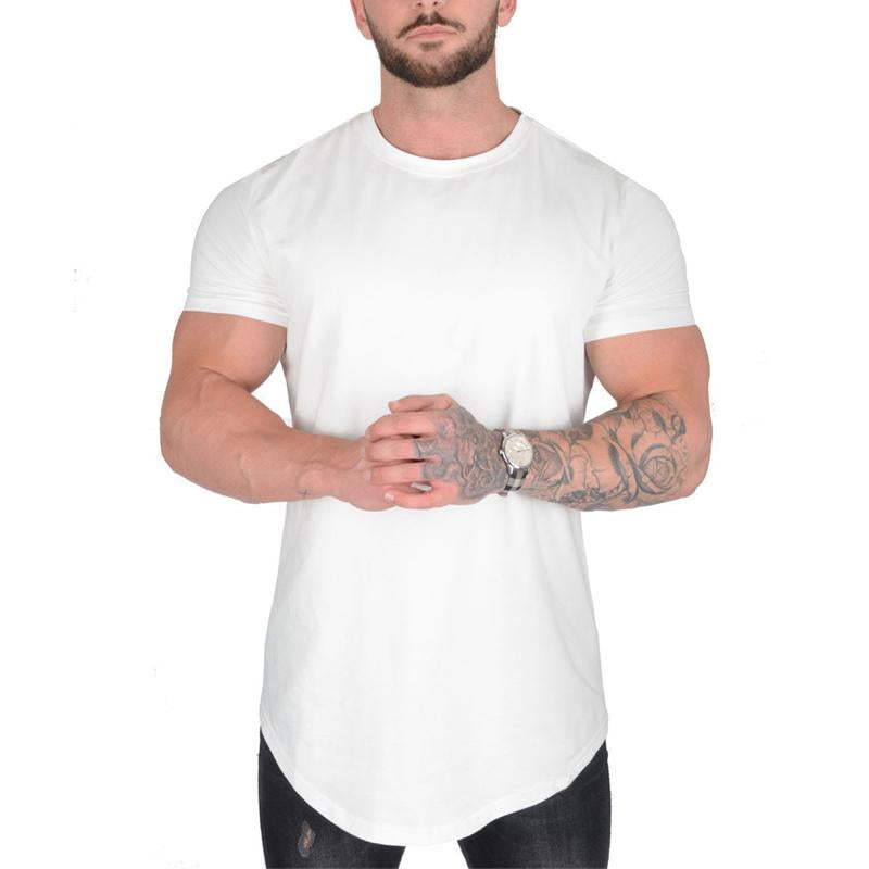 Men's Solid Color Loose Round Neck Short Sleeve T-Shirt