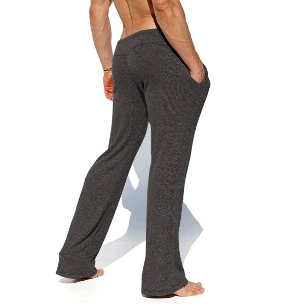 Men's fashionable casual knitted flared trousers