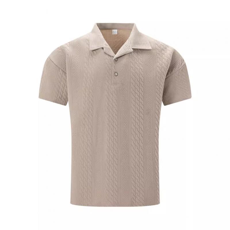 Polo à manches courtes en jacquard texturé pour homme