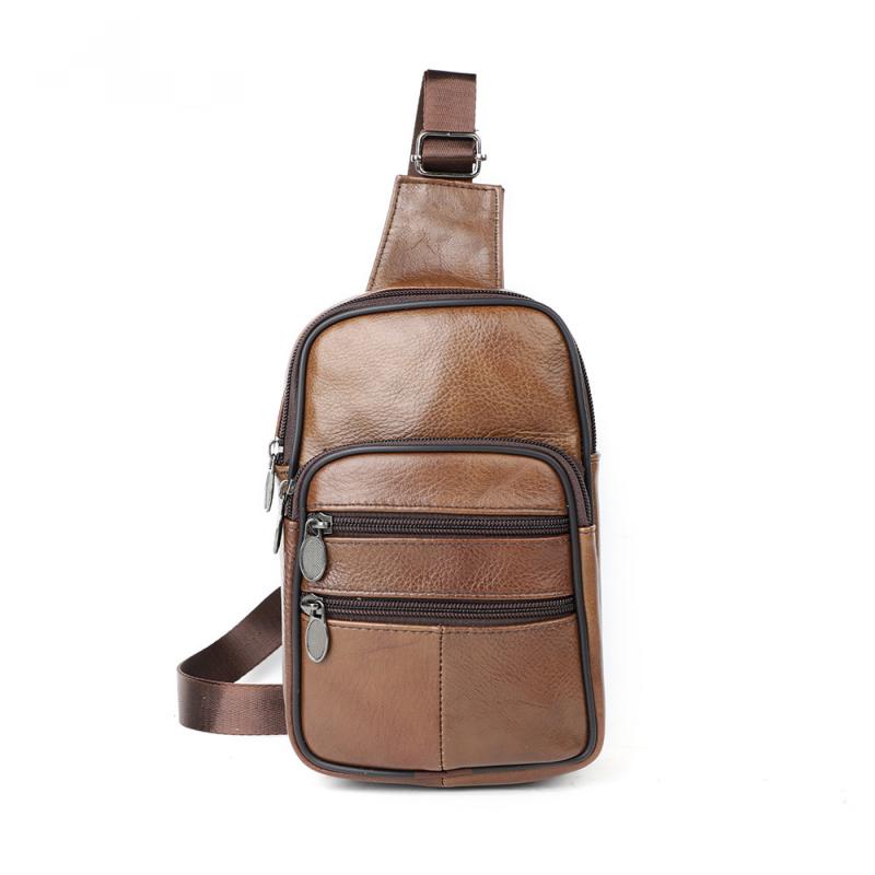 Men's Vintage Casual Leather Zipper Crossbody Messenger Bag