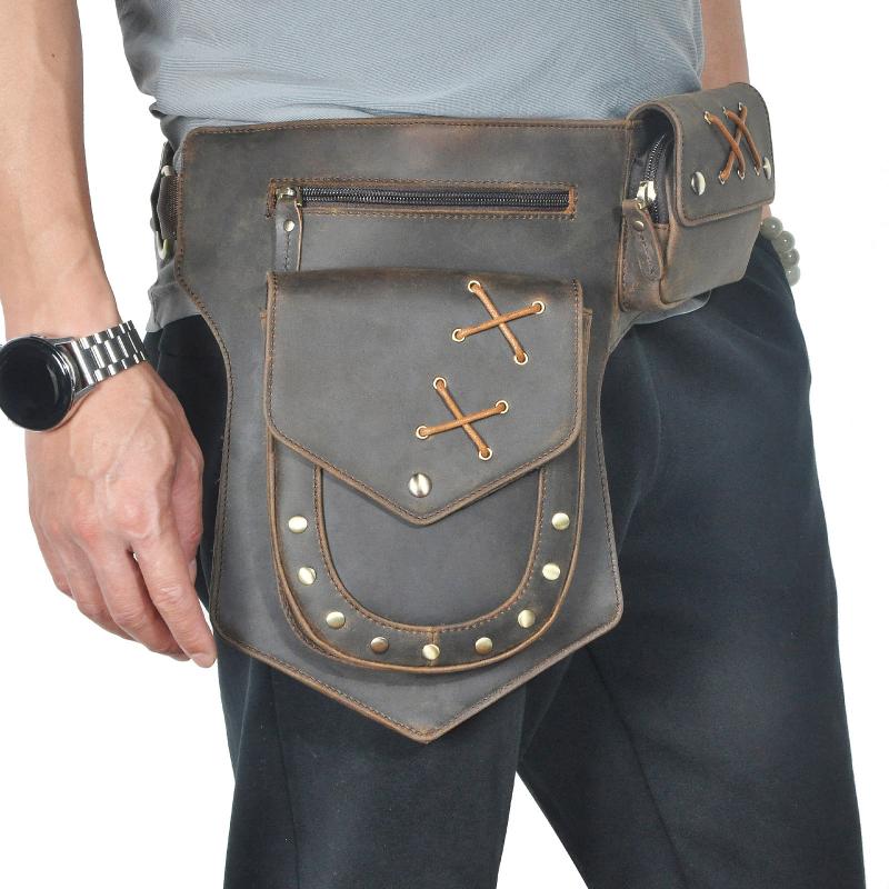 Men's Classic Retro Personality Outdoor Leather Waist Bag