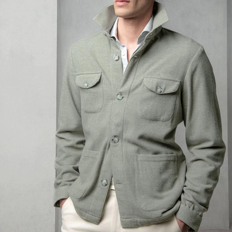 Men's fashionable casual solid-color suit jacket