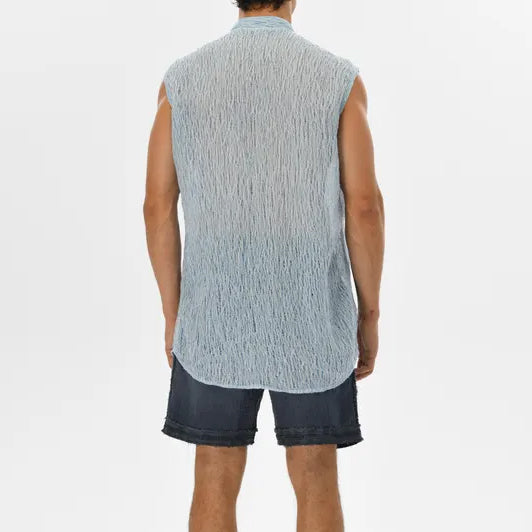 Men's fashionable and casual blue vest