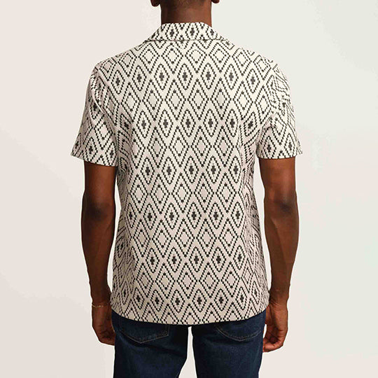 Men's fashionable casual short-sleeved shirt with floral prints