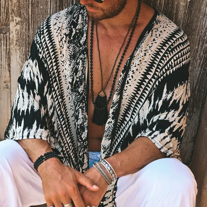 Men's fashionable and casual geometric cape