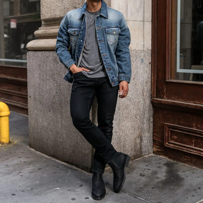 Veste camionneur en jean
