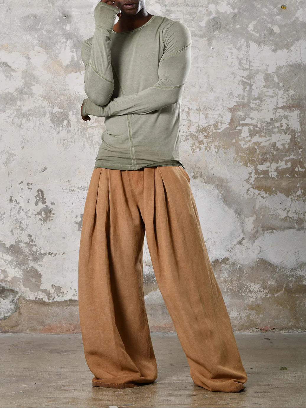 Men's fashionable and casual Bohemian-style long-sleeved T-shirt