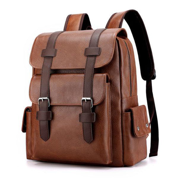 SAC À DOS MULTIPOCHES EN CUIR À LA MODE VINTAGE