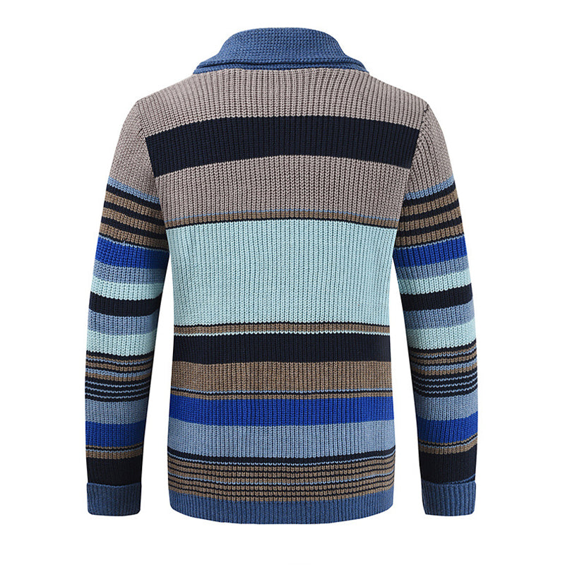 Veste pull à revers colorblock pour homme