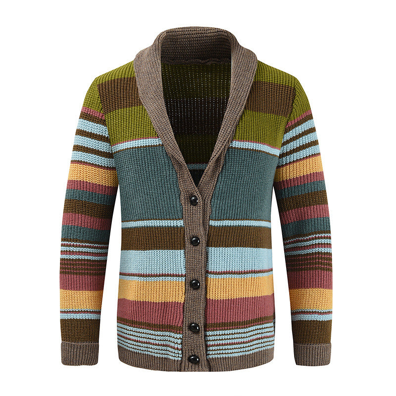 Veste pull à revers colorblock pour homme