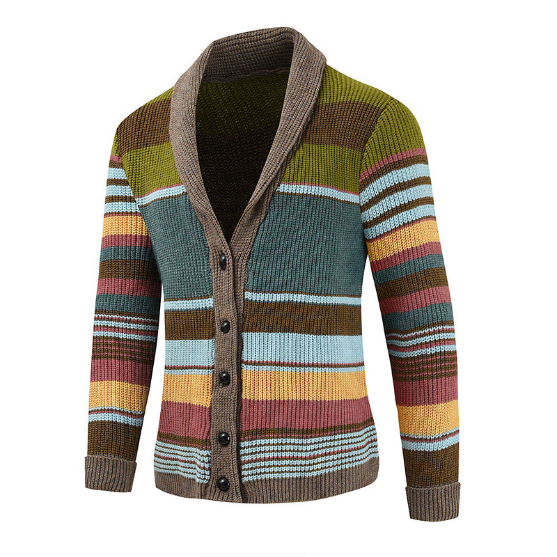 Veste pull à revers colorblock pour homme