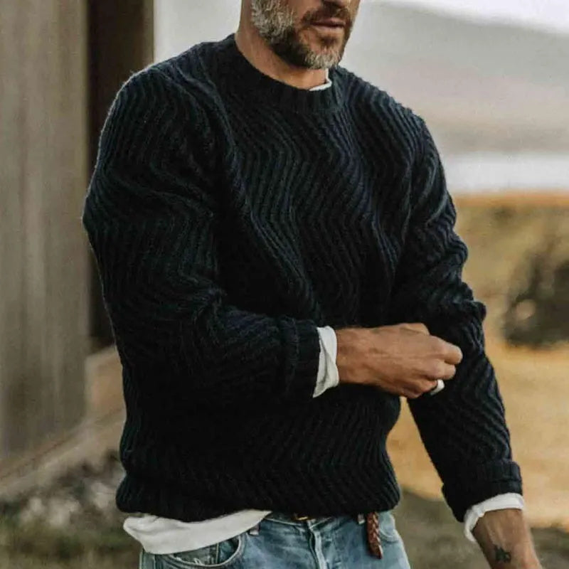 Pull noir rétro décontracté à la mode pour homme
