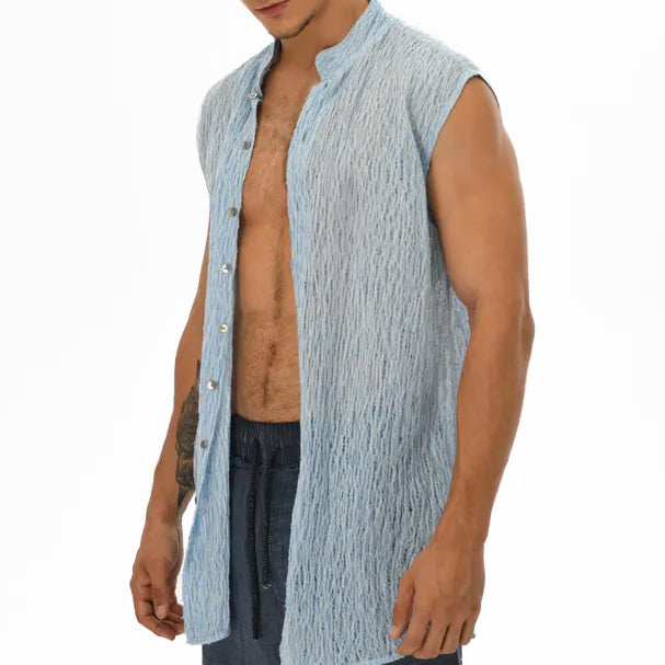 Men's fashionable and casual blue vest