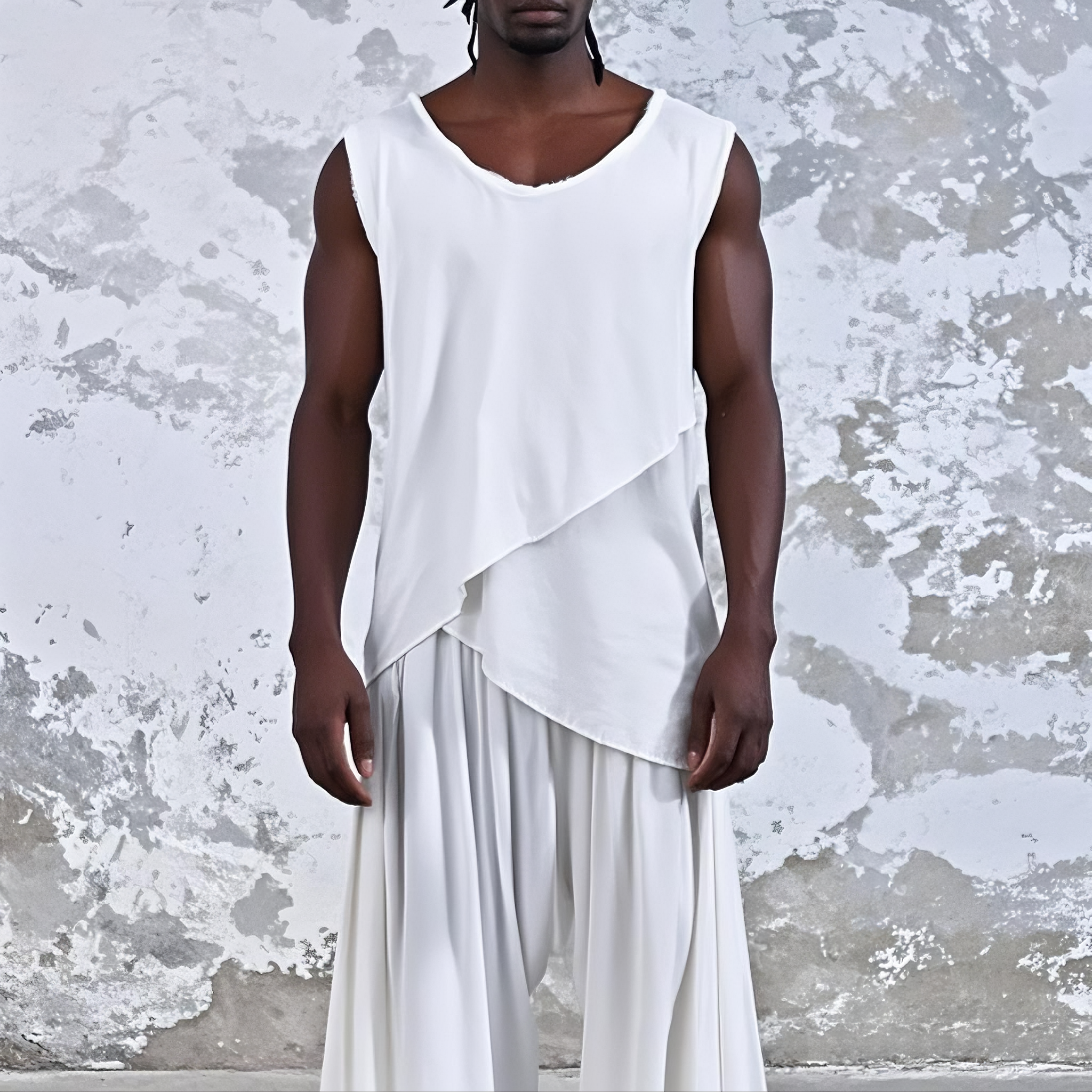 Men's fashionable and casual white vest