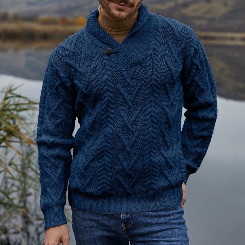 Pull décontracté à la mode pour hommes de couleur unie