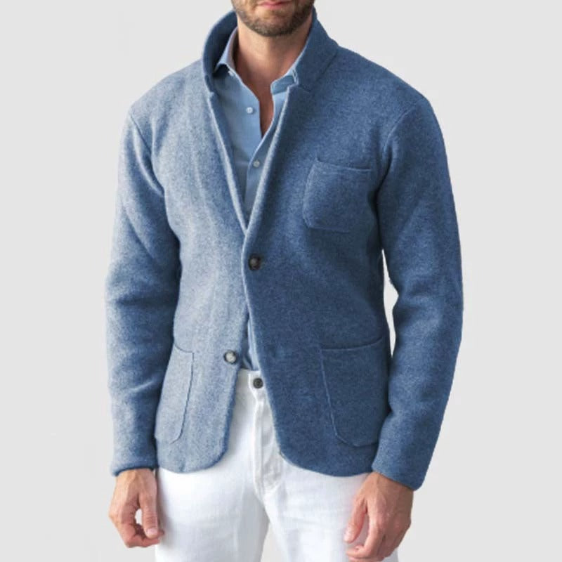 Veste de costume décontractée à la mode pour hommes de couleur unie