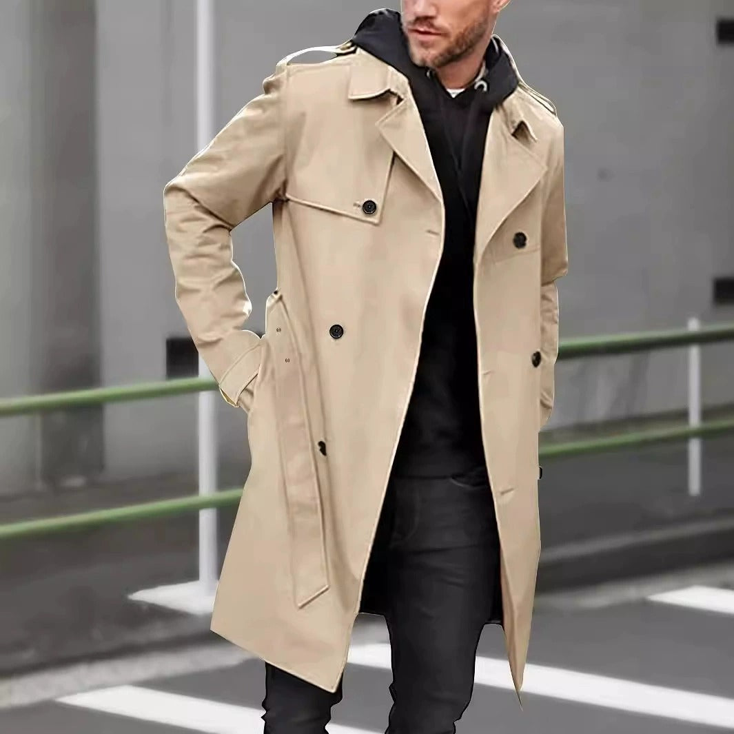 Modischer und lässiger Khaki-Trenchcoat für Herren