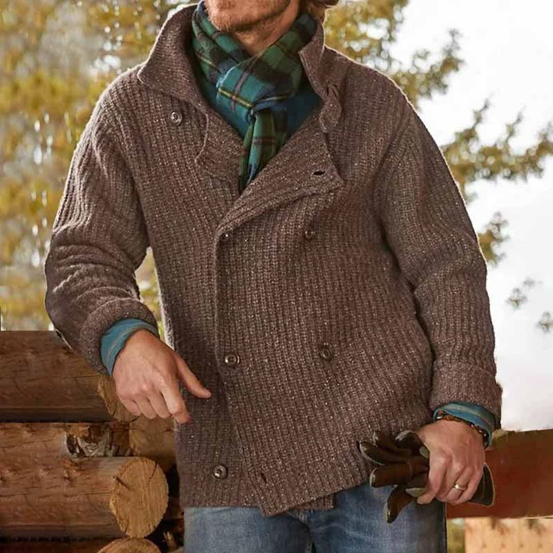 Pull marron décontracté à la mode pour homme