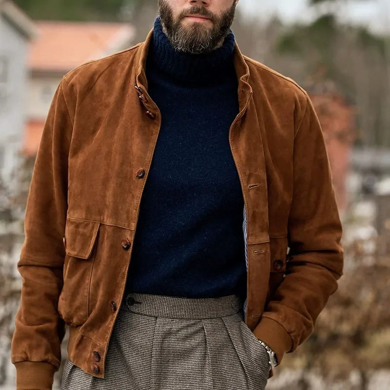 Vielseitige einfarbige Freizeitjacke für Herren im Herbst