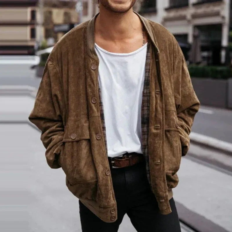 Veste marron décontractée à la mode pour homme