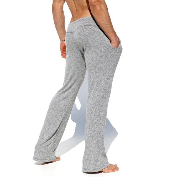 Men's fashionable casual knitted flared trousers