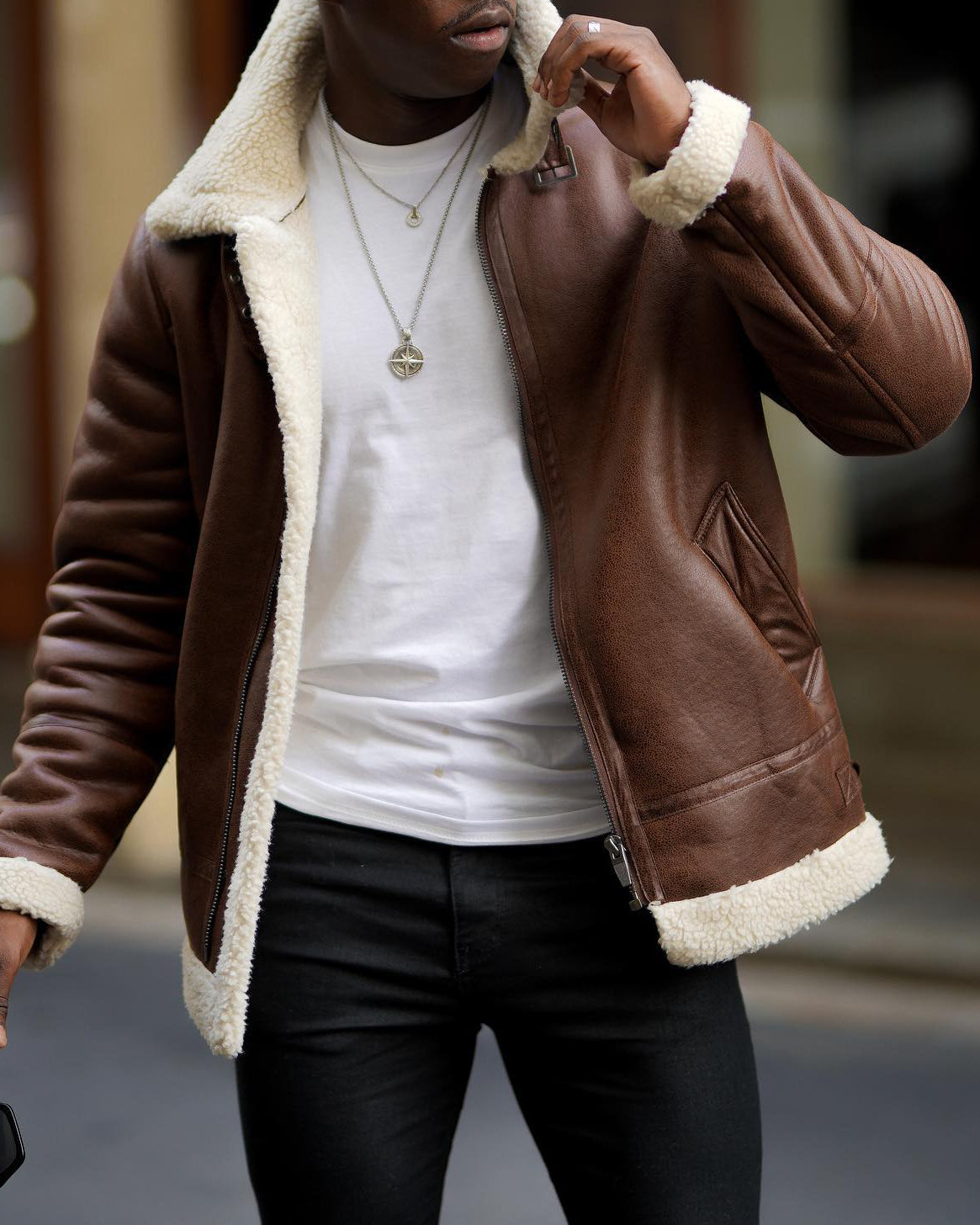 Veste en daim décontractée et tendance pour homme