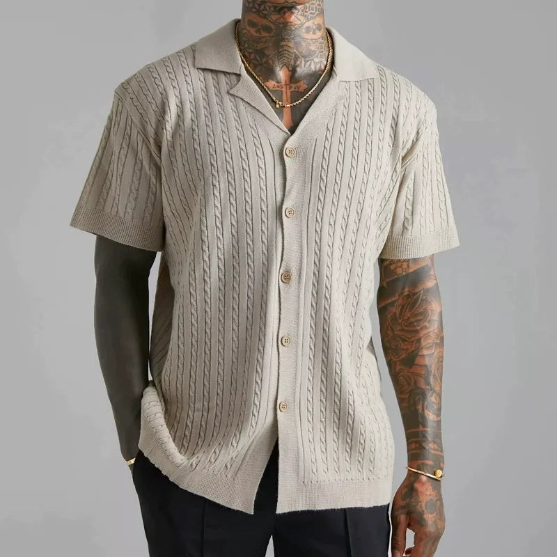 Men's fashionable and casual jacquard shirt