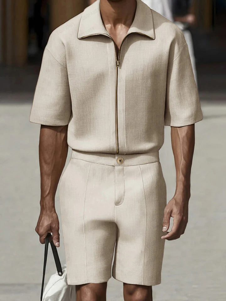 Ensemble deux pièces polo décontracté à manches courtes pour homme 