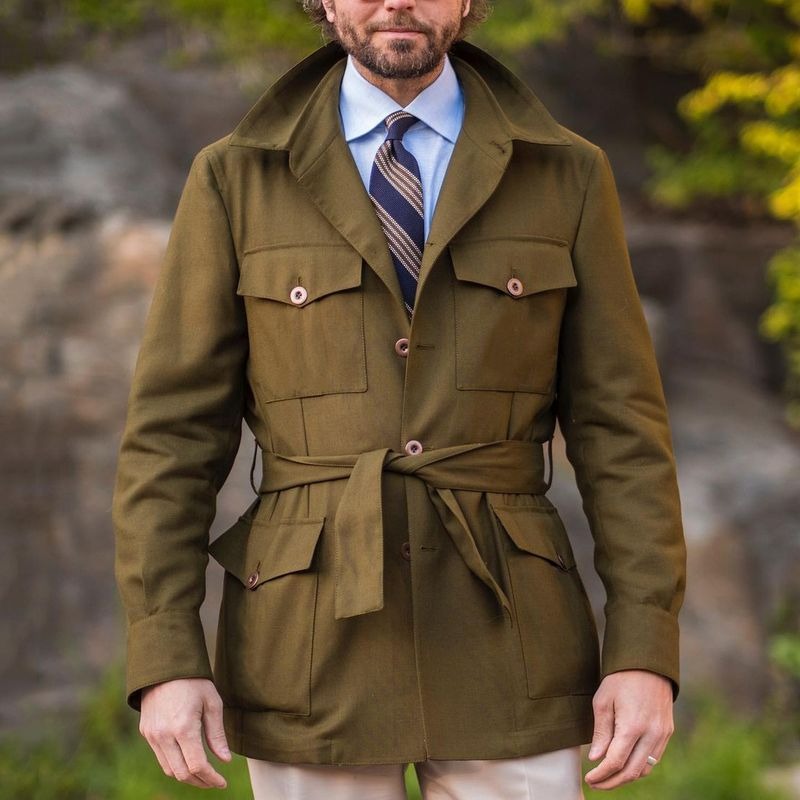 Herren mittellanger, schmaler, großer Windbreaker-Freizeitmantel