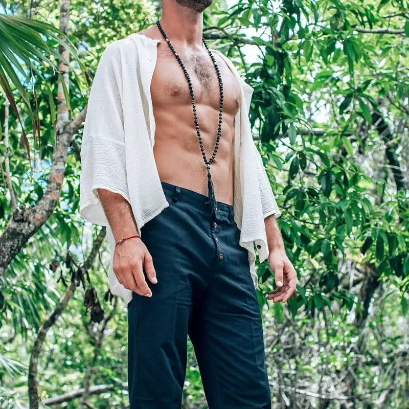 Men's vacation fashion button-down shirt top