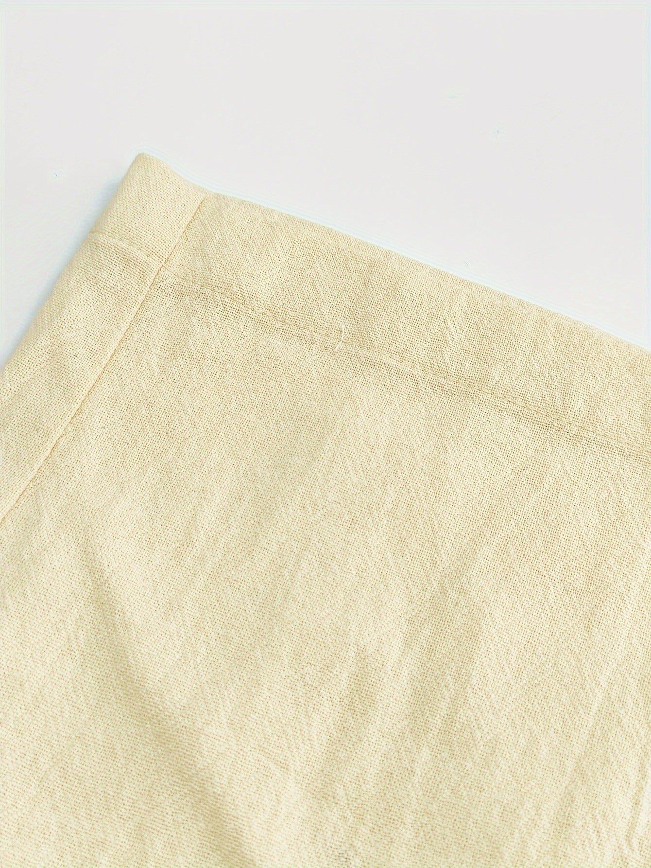 Men's fashionable and casual solid-colored cotton and linen trousers