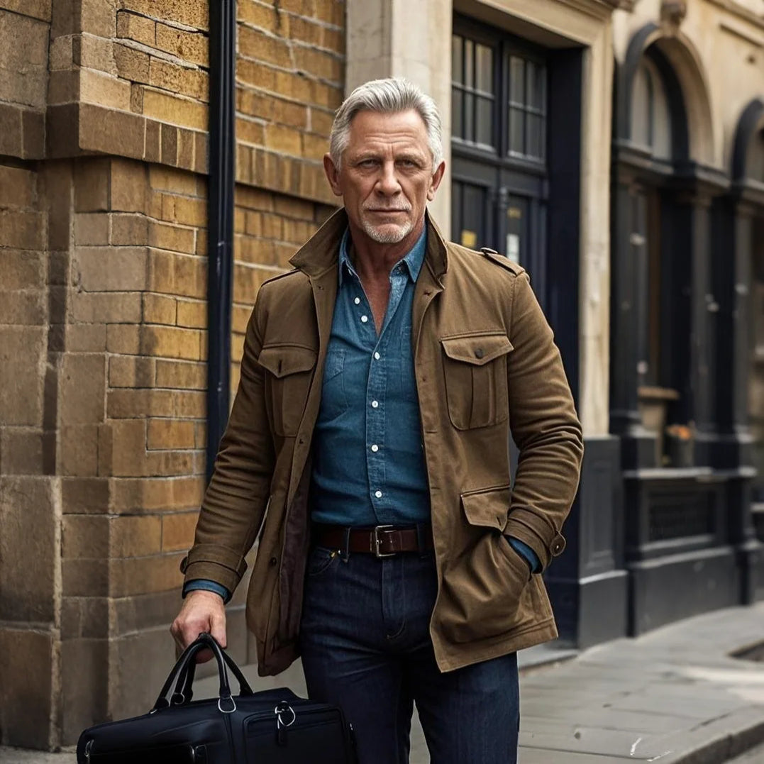 Veste marron décontractée à la mode pour homme