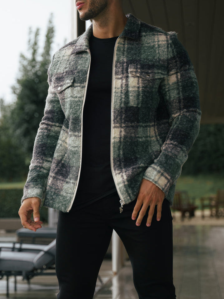 Boucle Zipped Check Jacket
