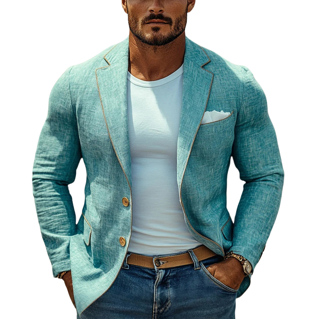 Men's fashionable casual business green suit jacket