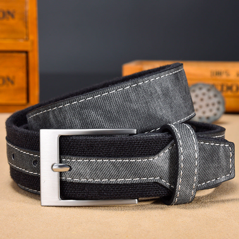 Men's Versatile Vintage Canvas Patchwork Belt