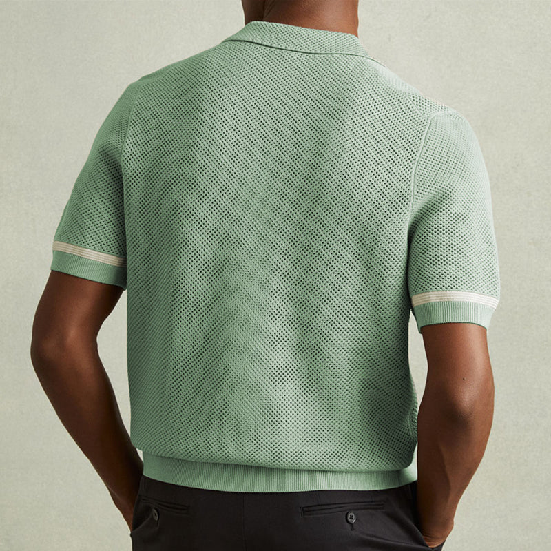 Men's Casual Short Sleeve Knitted Shirt ASW1876C9X