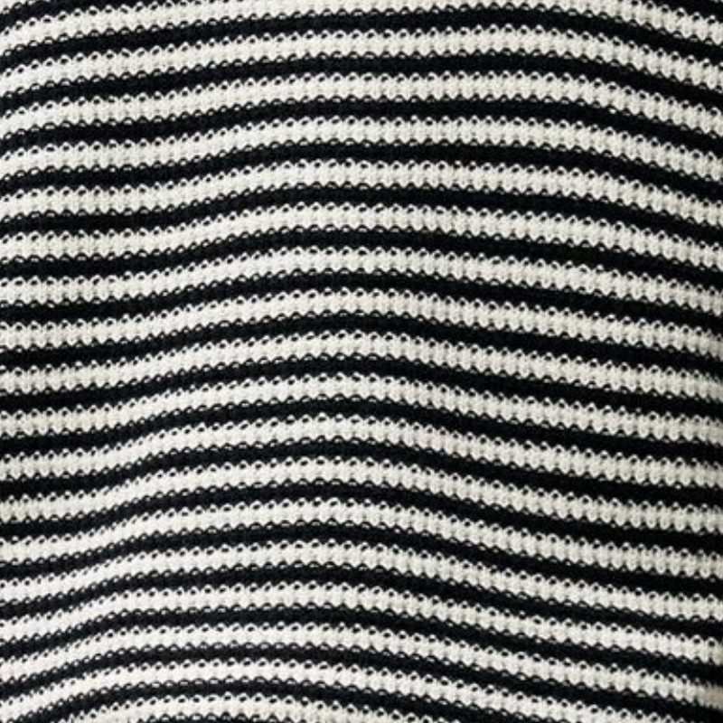 Men's Casual Contrast Color Striped Jacquard Lapel Loose Knitted Short Sleeve Sweater T-Shirt ASW1871C4M