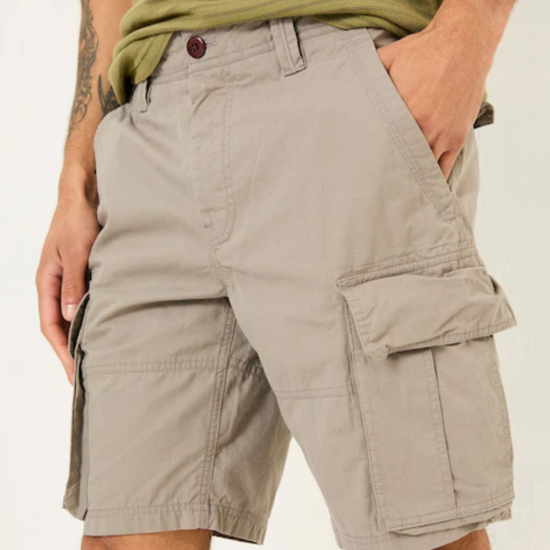 Men's Casual Comfortable Cotton Washed Multi-Pocket Loose Cargo Shorts