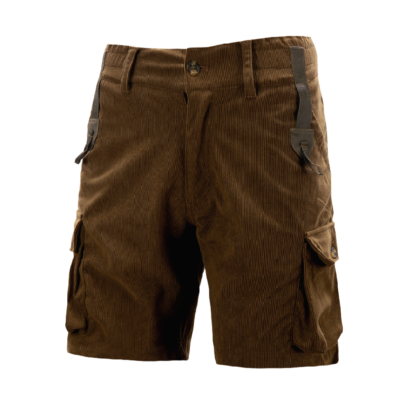 Men’s Casual Outdoor Corduroy Multi-Pocket Cargo Shorts