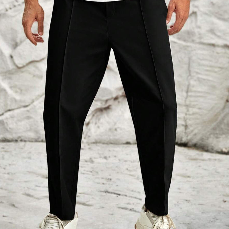 Men's Solid Color Casual Elastic Waist Pants