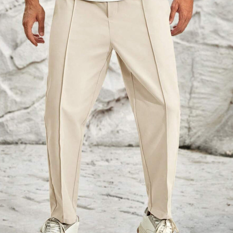 Men's Solid Color Casual Elastic Waist Pants