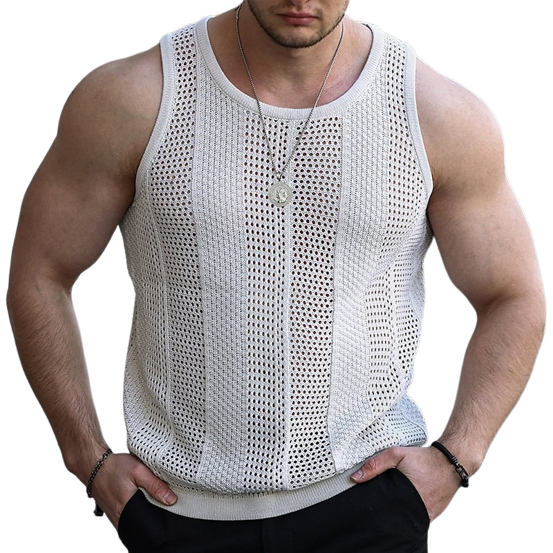 Débardeur slim en tricot pour homme, classique, décontracté, tendance, ASW1947C7K