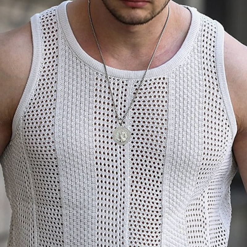 Men's Classic Summer Casual Fashion Knitted Slim Tank Top ASW1947C7K