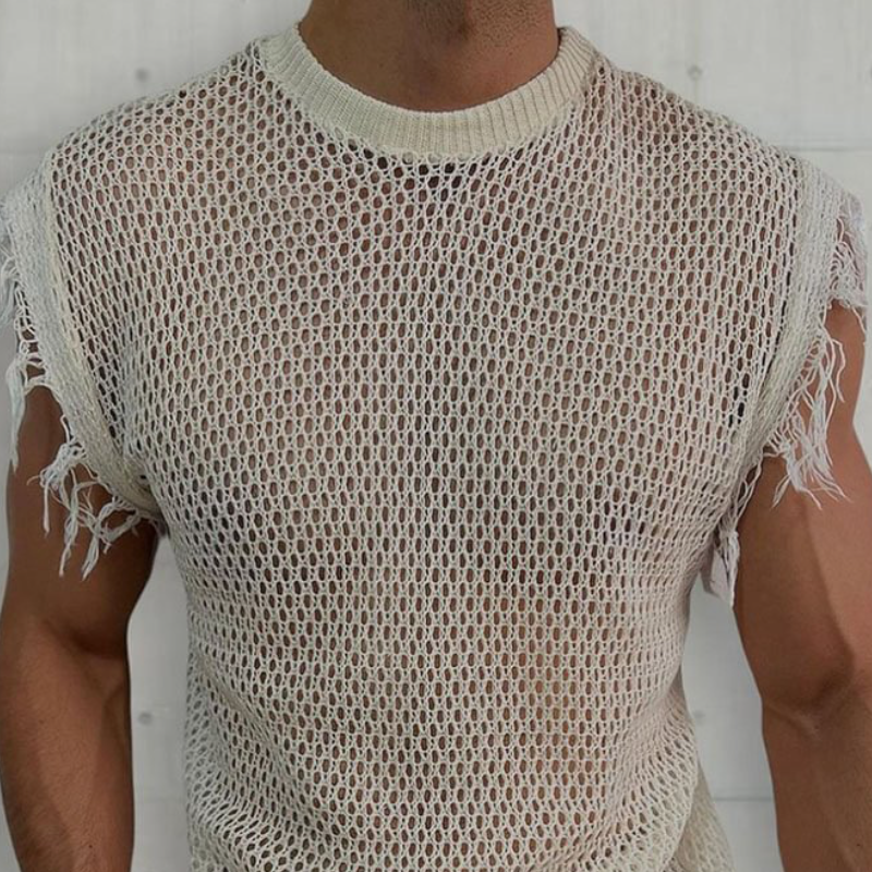 Men's Summer Casual Sexy Fashion Knitted Slim Tank Top ASW1917C6K