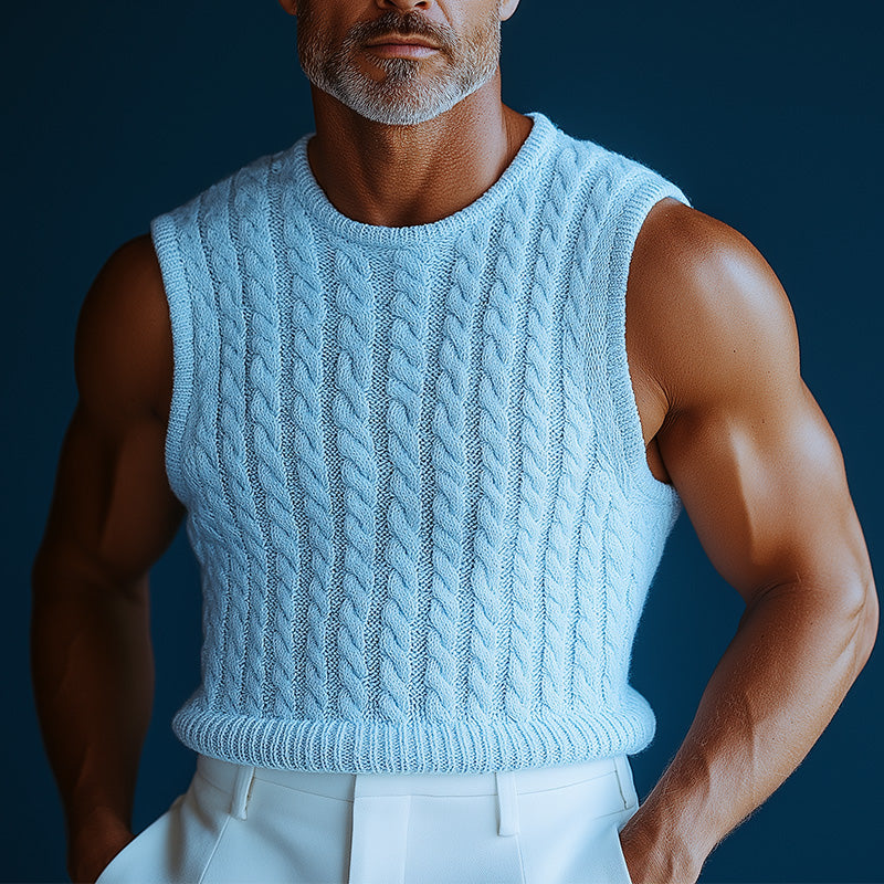Men's Summer Fashion Lightweight Breathable Woven Tank Top ASW2191D9P