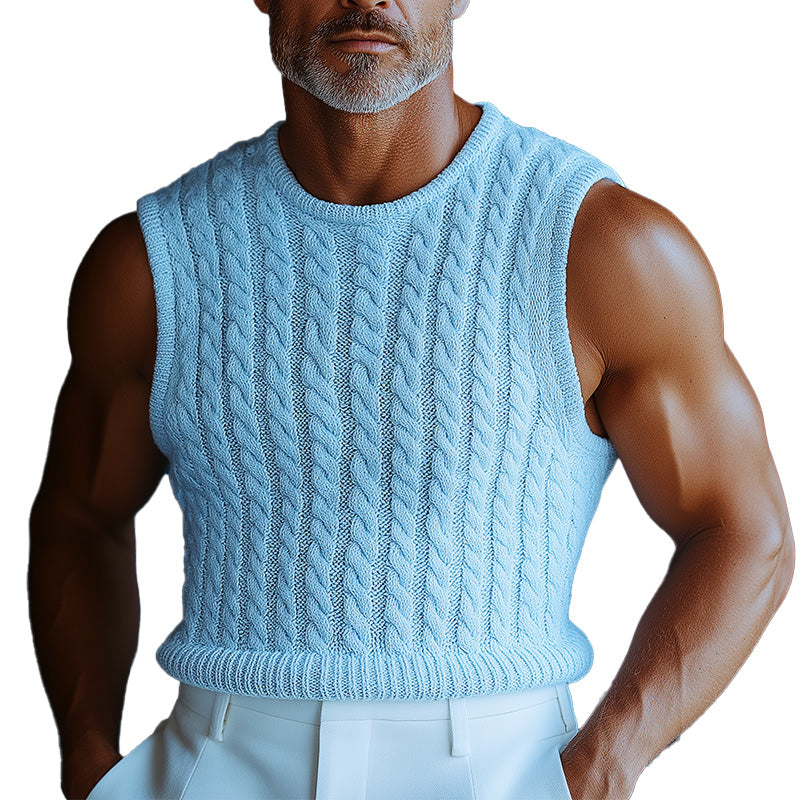 Men's Summer Fashion Lightweight Breathable Woven Tank Top ASW2191D9P