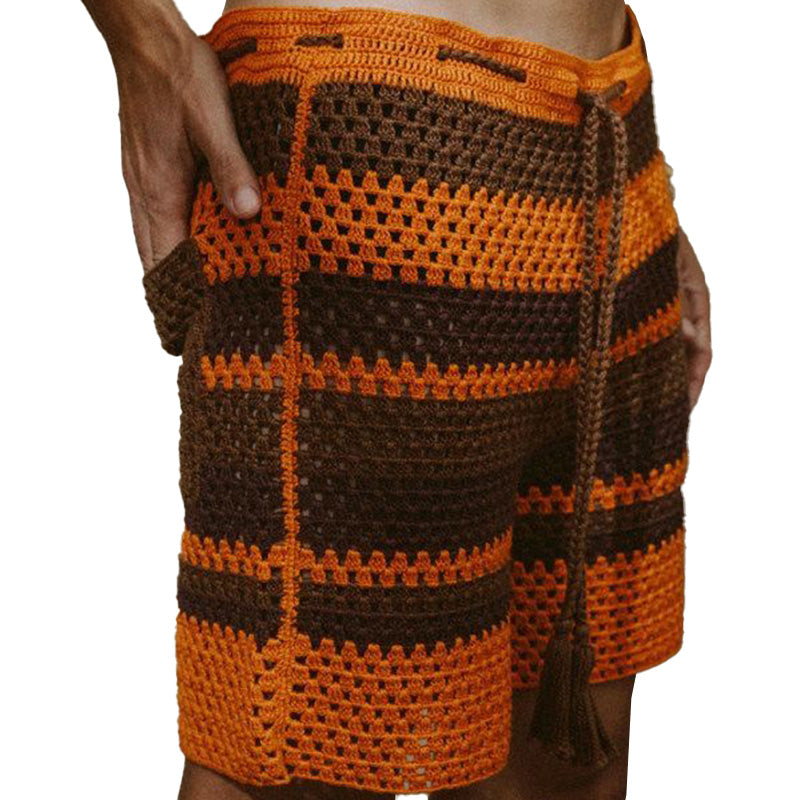 Men's Summer Fashion Hollow Breathable Knitted Shorts ASW2277D3P