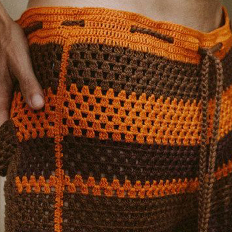 Men's Summer Fashion Hollow Breathable Knitted Shorts ASW2277D3P