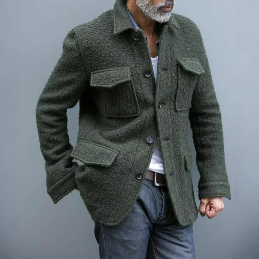 Men's fashionable casual green jacket
